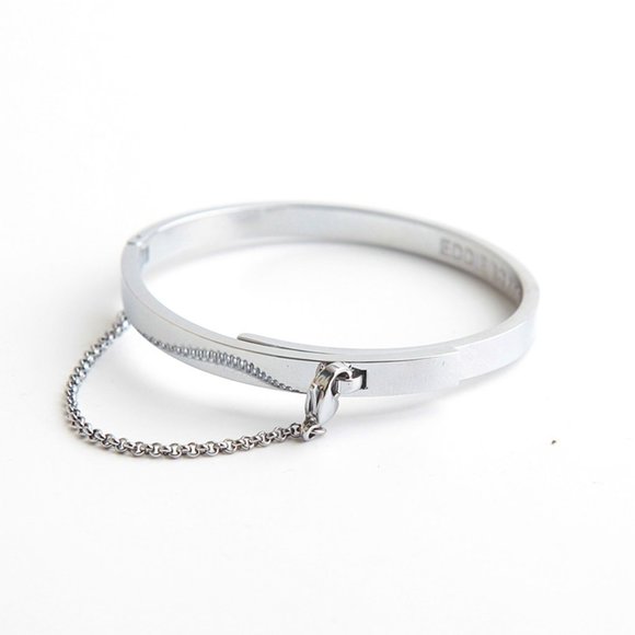 NEW Eddie Borgo Thin Safety Chain Bracelet SILVER or ROSE GOLD - Picture 1 of 11